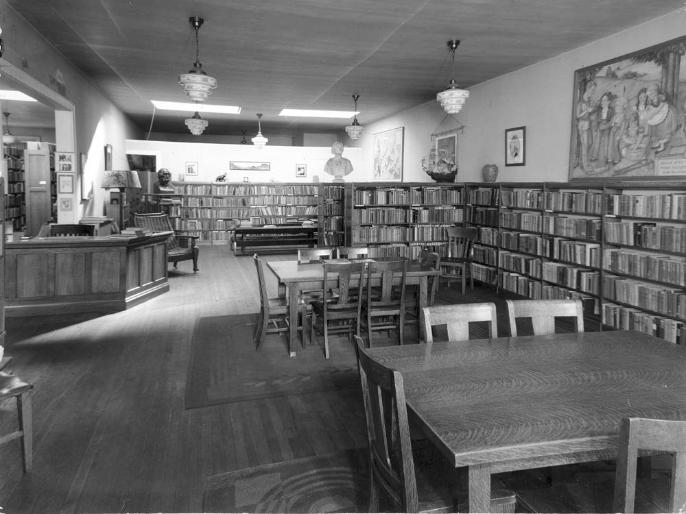 1094 Post Road Library interior black and white image