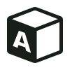 Icon of child's block with letter "A"