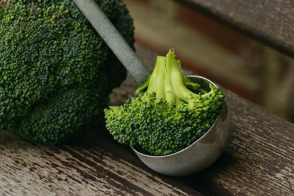 Broccoli in a ladle