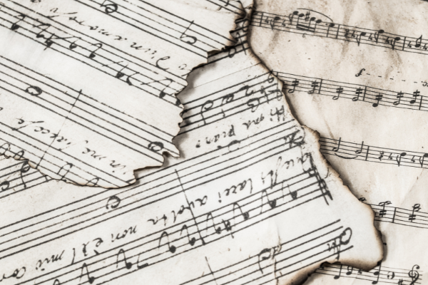 Vintage sheets of music