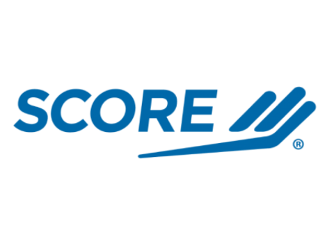 Image of the logo of SCORE, a nonprofit business company that helps others start their own business