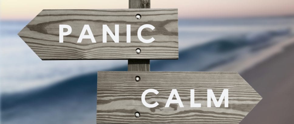 image of panic and calm sign