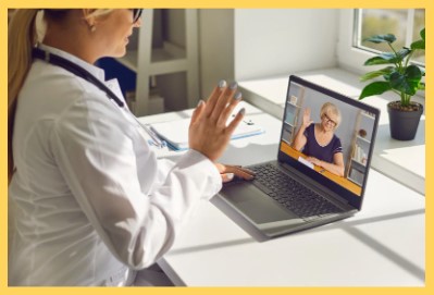 picture of a doctor using telehealth medicine