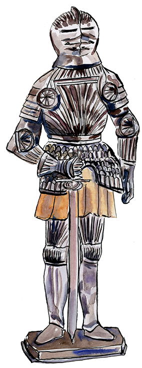 An illustration of a suite of armor.