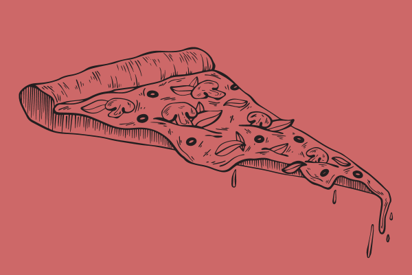 Sketch of a slice of pizza