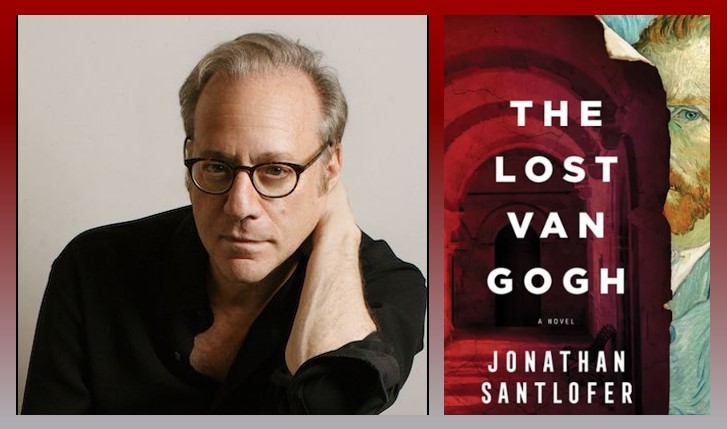 Image of the author, Jonathan Santlofer, and his new book, The Lost Van Gogh