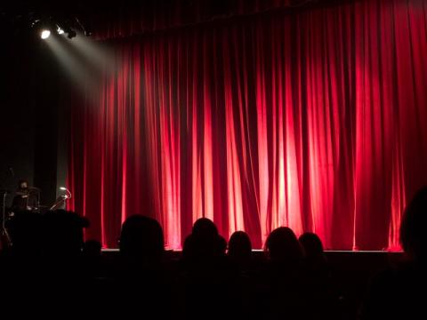 image of a red broadway curtain