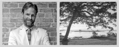 image of New Haven based architect, george knight, and an image of Great Island, Darien, Connecticut