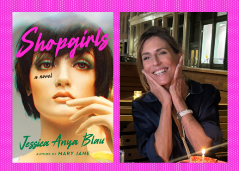image of the book, Shopgirls, and its author, Jessica Anya Blau