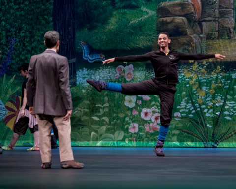 Photo is of Brett Raphael (left) and Alex Marmolejos. Image courtesy of and provided by Connecticut Ballet.