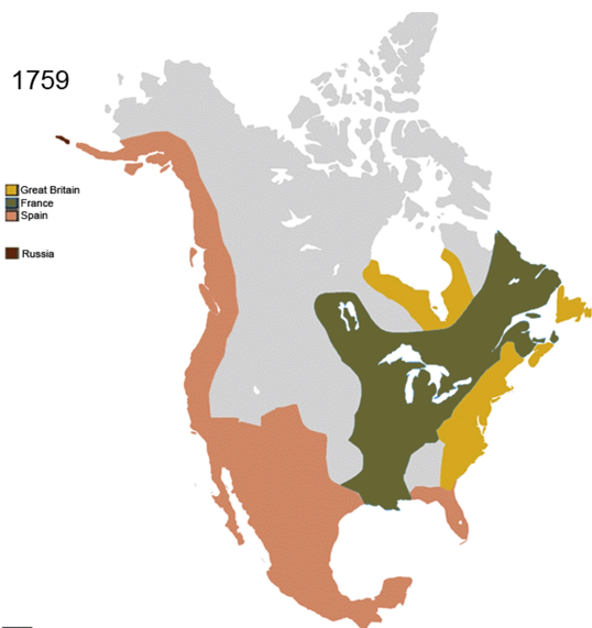 North American territorial and genealogy map