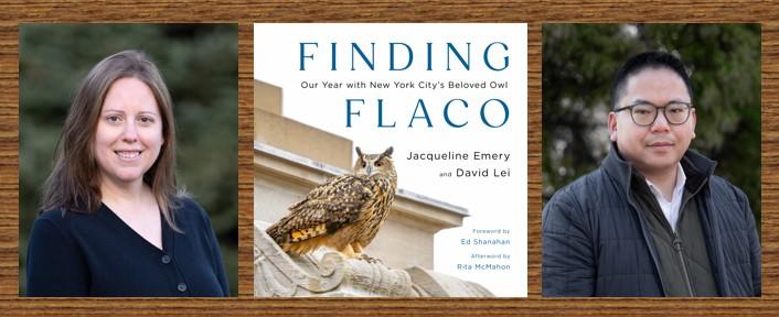 Image of the book, Finding Flaco, and its authors, Jacqueline and David