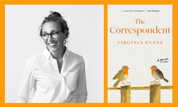 Image of author, Virginia Evans, and her new book, The Correspondent