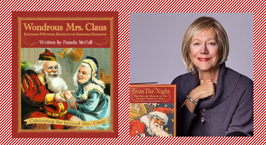 image of a book by mrs. claus and the author, Pamela McColl
