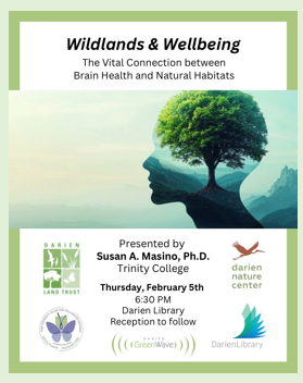 image of the poster for the event, Why Our Brains Need Wildlands with Professor Susan Masino
