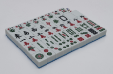 image of mah jongg tiles all neatly in a rectangle, just waiting to be played.