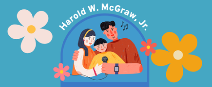 Harold W. McGraw, Jr. Family Day Party illustration of a family singing together.