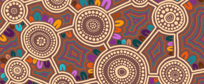 An illustration of interconnected circles and dots.